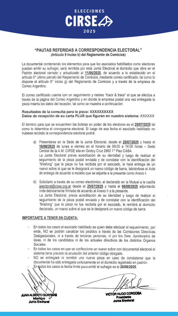 Pautas Correspondencia 1